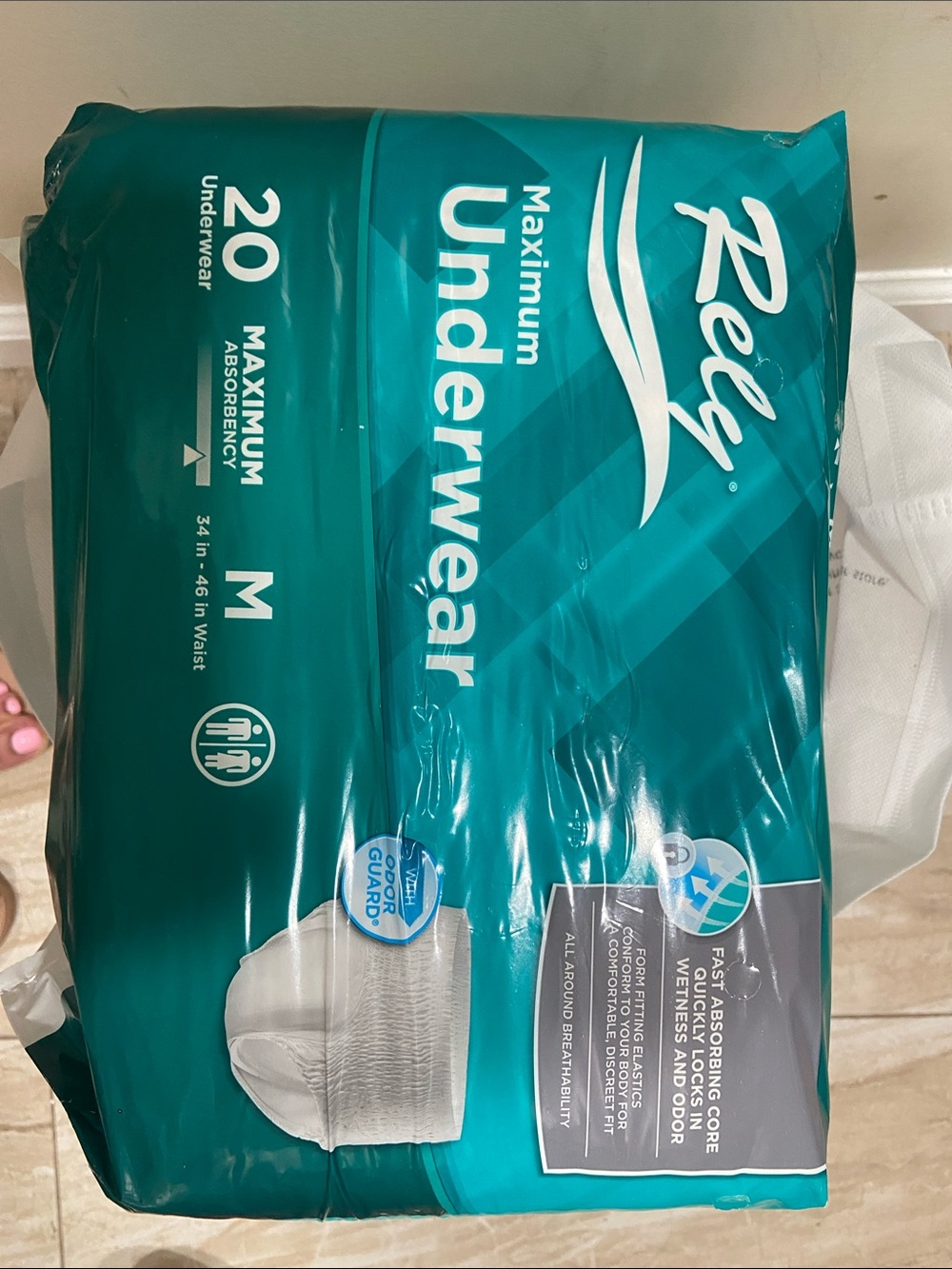 Rely Maximum Underwear - Teal Packaging - Size M - 20 Count